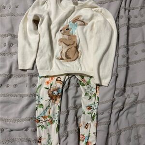Toddler girls Gymboree bunny/Easter sweater set